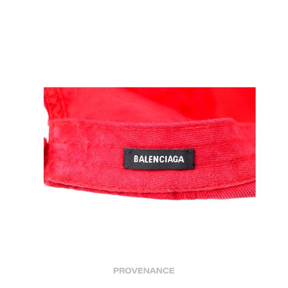 🔴 Balenciaga Tattoo Embroidered Logo Cap - Red - Picture 11 of 11